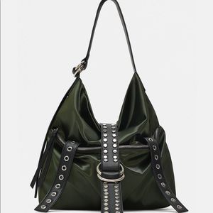 Fabrick Bucket Bag with Metalic Details
